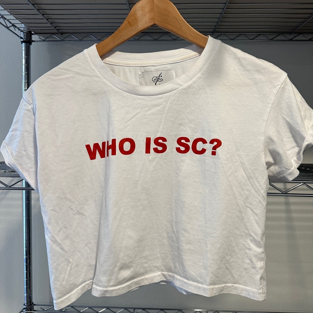 Official Sabrina Carpenter Merch: Who is SC? Size S Crop Tee